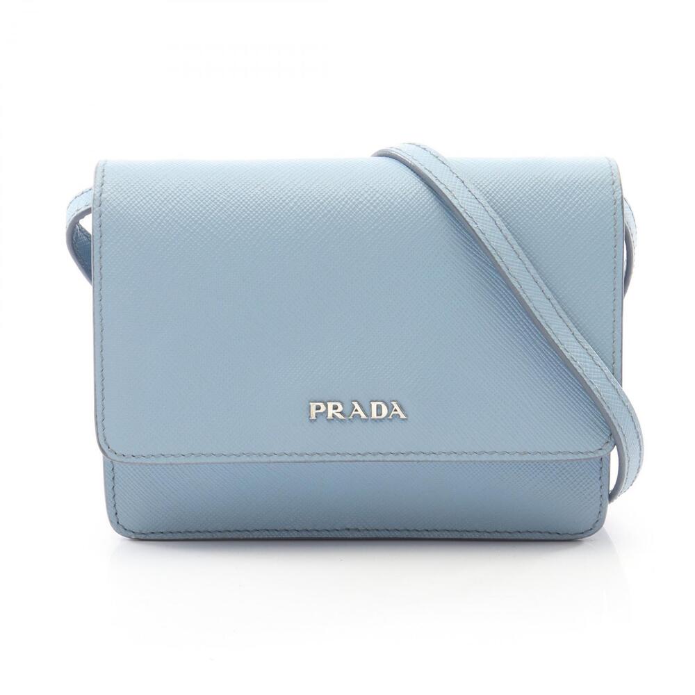 Prada Shoulder Bag Saffiano Leather Blue